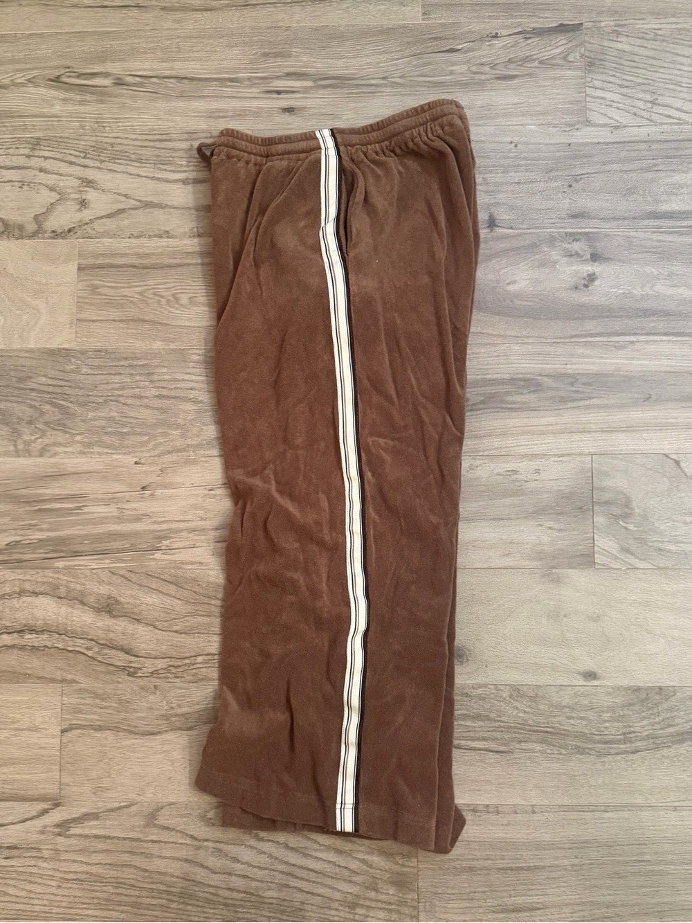 Liido Chocolate Wide-Leg Track Pants with Side Stripes Size S - Picture 6 of 7